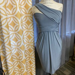 Gray Fitted Dress - on shoulder Size Medium